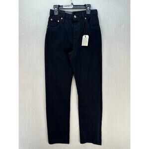 LEVI'S 501 CROPPED WOMEN'S 23X28 BLACK STRAIGHT DENIM JEANS